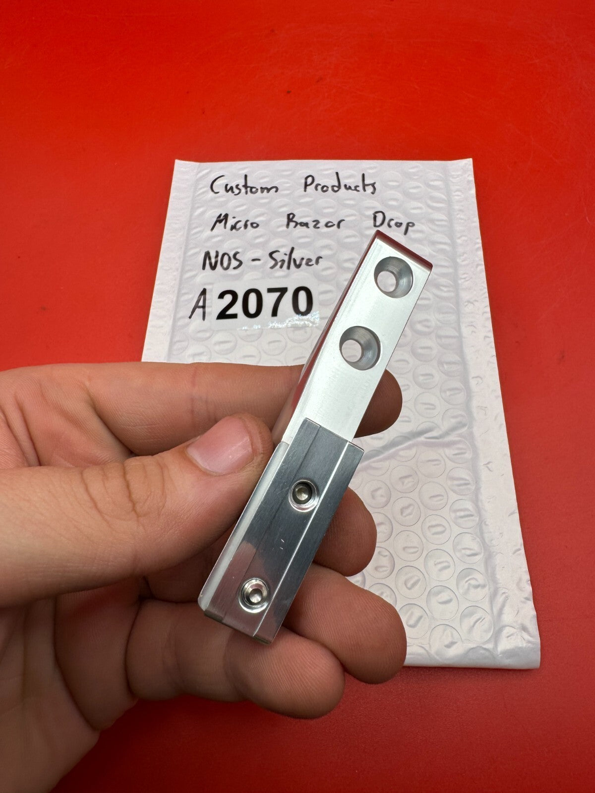 Custom Products Micro Razor Drop NOS-Silver - used paintball drop forward - silver