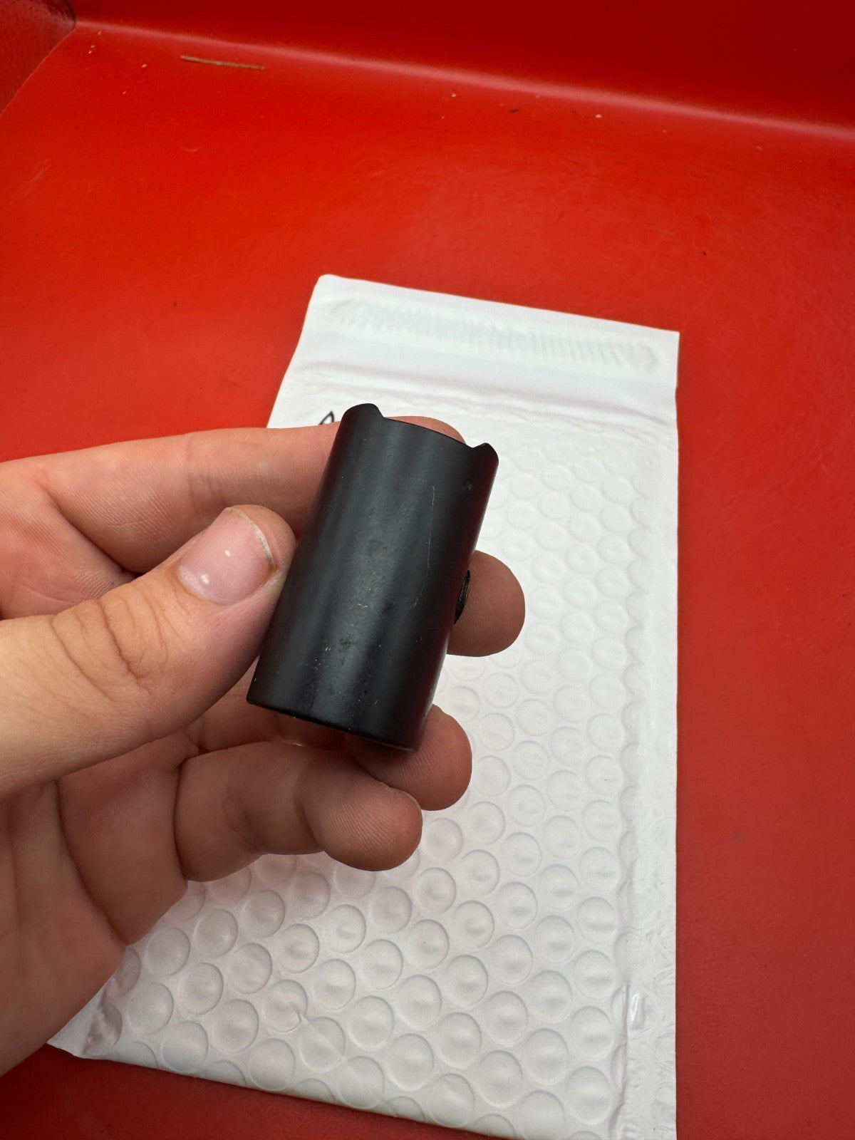 AGD Automag Classic VASA hand held showing side air port - used paintball ASA adapter