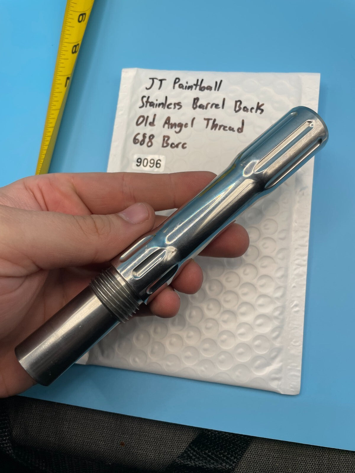 JT Paintball Stainless Barrel Back Old Angel Thread 688 Bore - Silver
