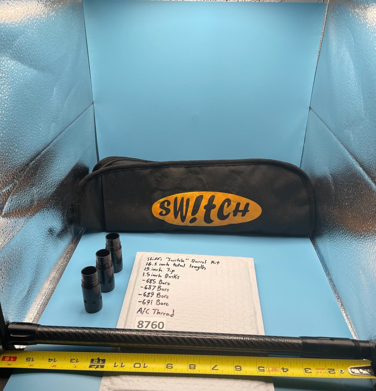 Stiffi "Switch" Barrel Kit 16.5inch total length 15inch Tip 1.5inch Backs - Blac