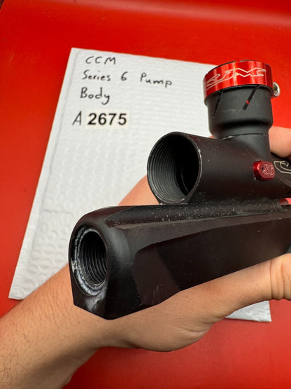 CCM Series 6 Pump Body - used paintball pump body - black/red