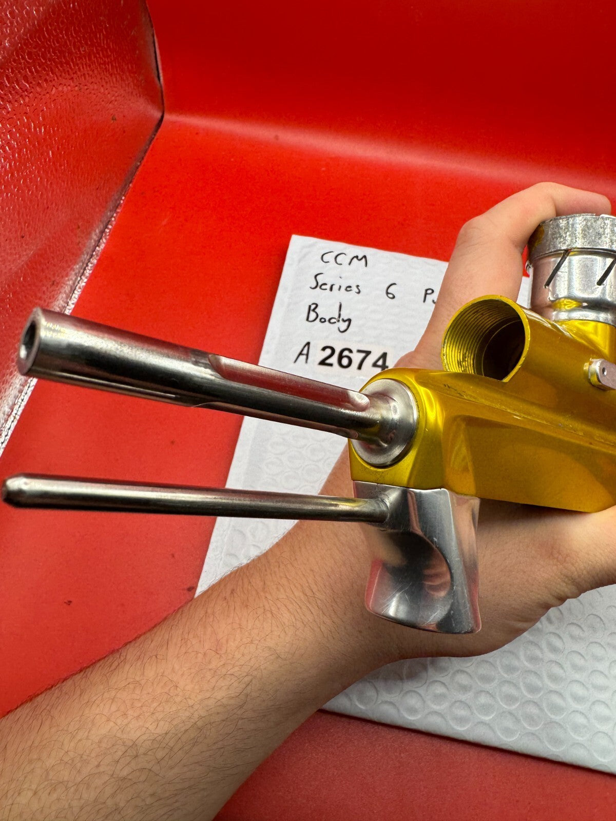 CCM Series 6 Pump Body - used paintball pump body - gold anno