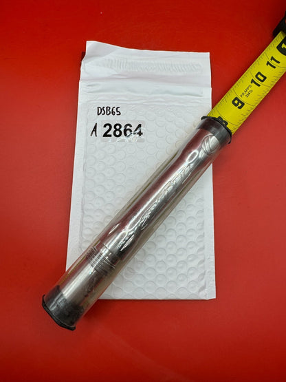 Angel Dye Back .688 Stainless Steel - used paintball barrel back - silver/red anno