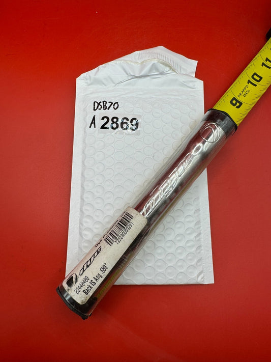 Dye SS Angel Threaded .688 Paintball Barrel Back - Silver - used paintball barrel back - silver/red anno