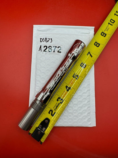 Angel Dye Back .688 Stainless Steel - used paintball barrel back - red/silver chrome