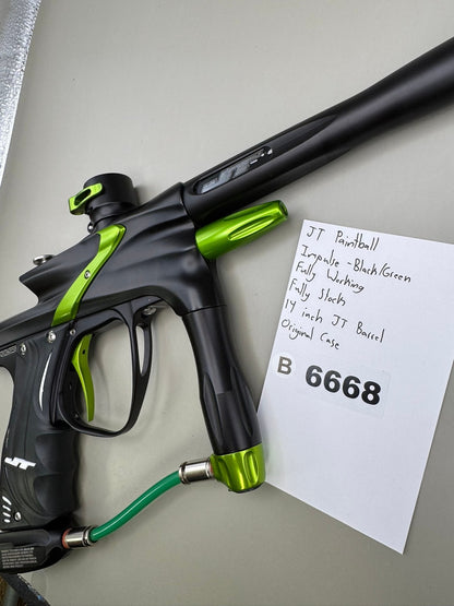 JT Impulse Paintball Marker Black/Green Fully Working