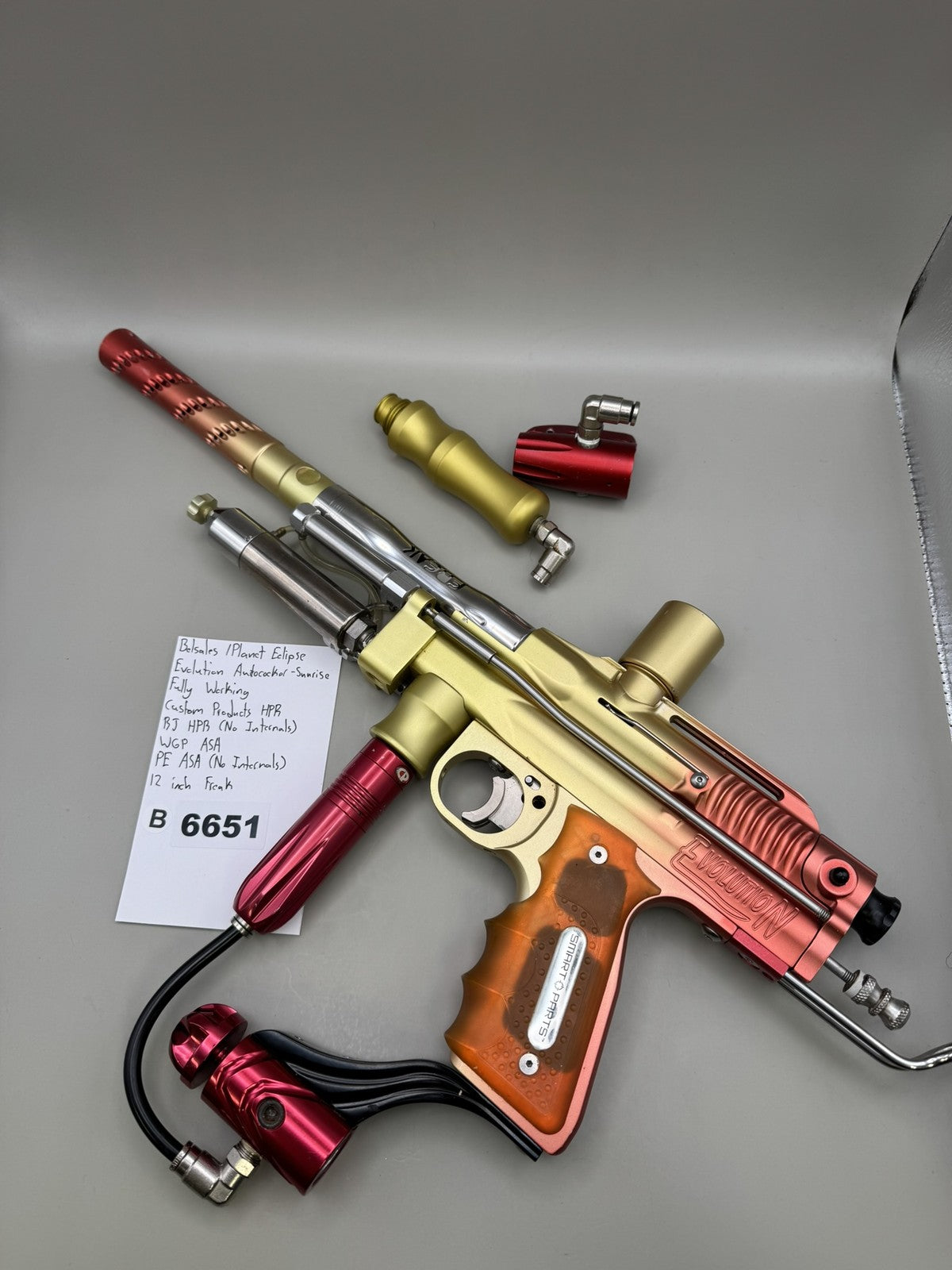 Planet Eclipse Evolution Autococker Sunrise Gold/Red 12"