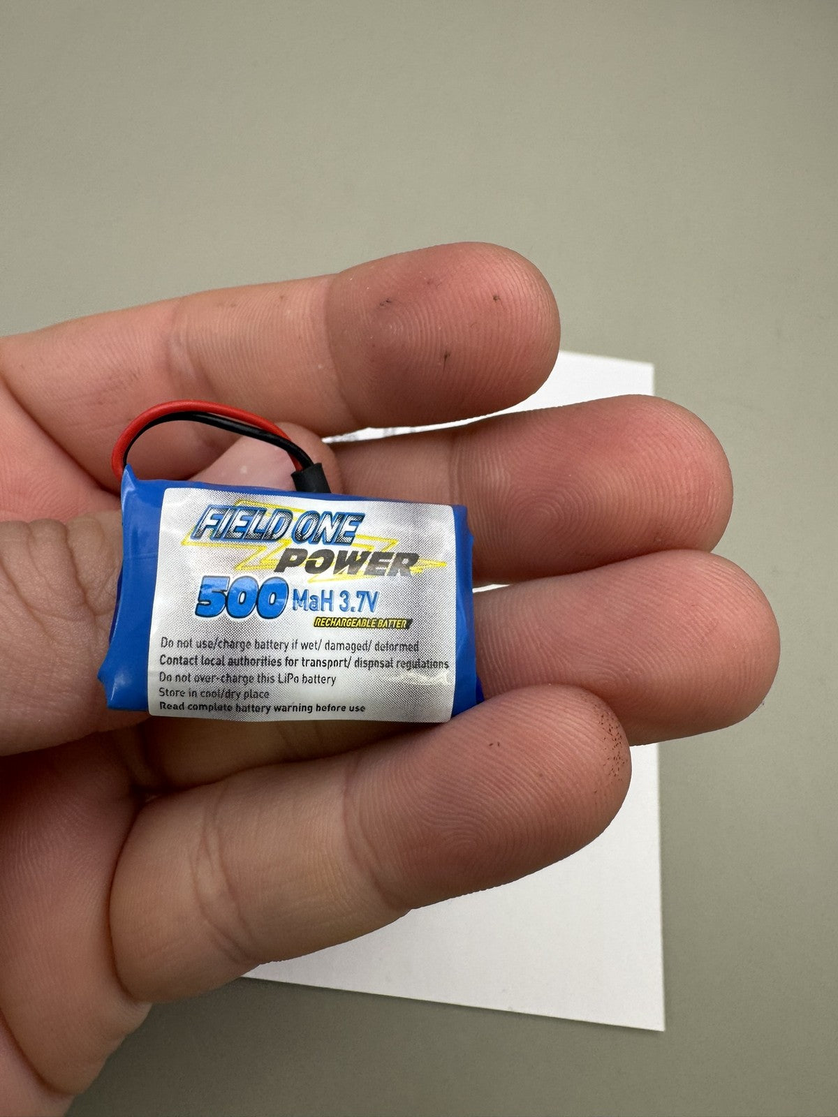 Field One V1 Force 500mAh 3.7V LiPo Battery Blue