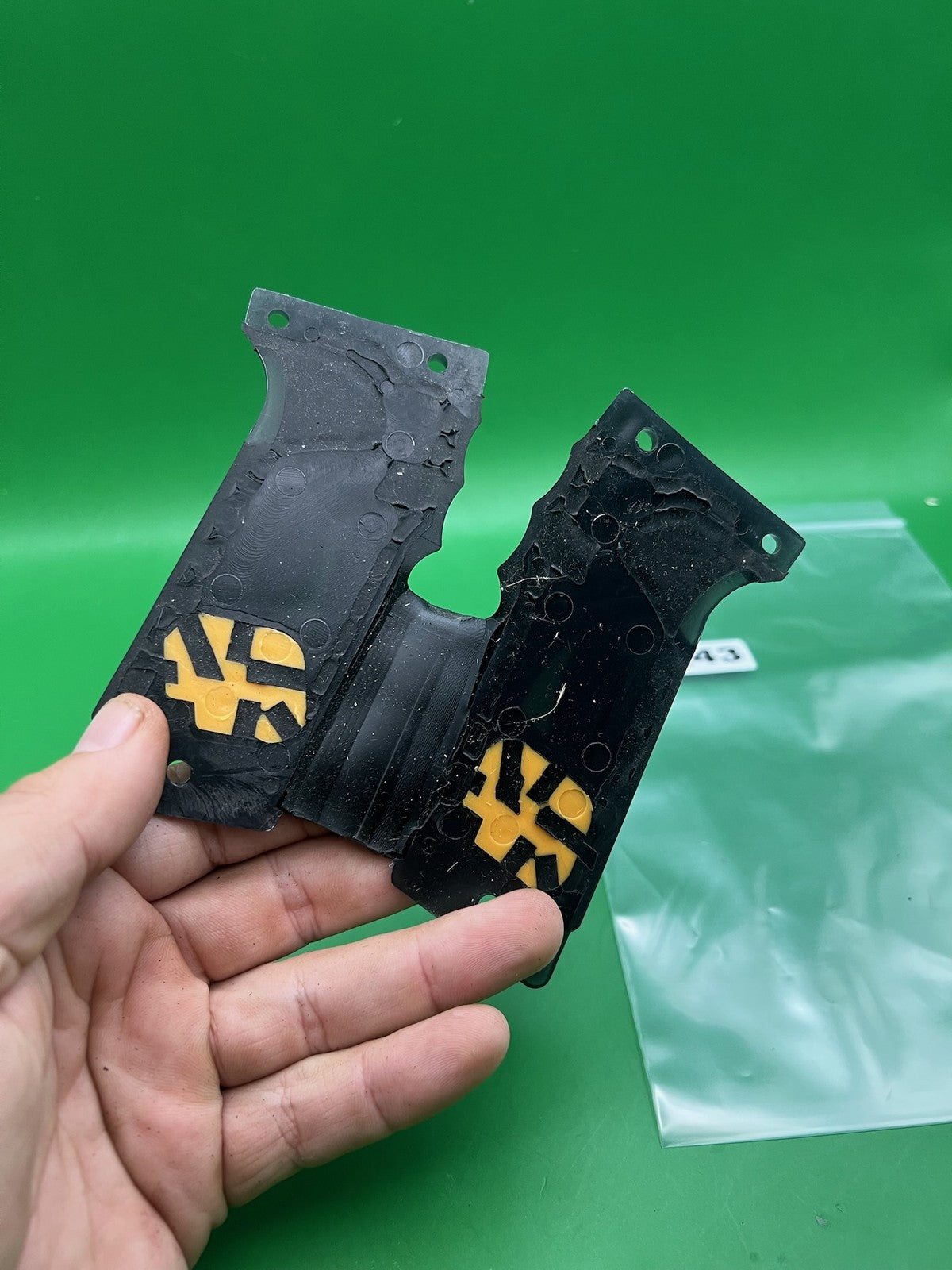 OG Planet Eclipse Autococker Eblade Grips - used paintball grip panel - black/yellow