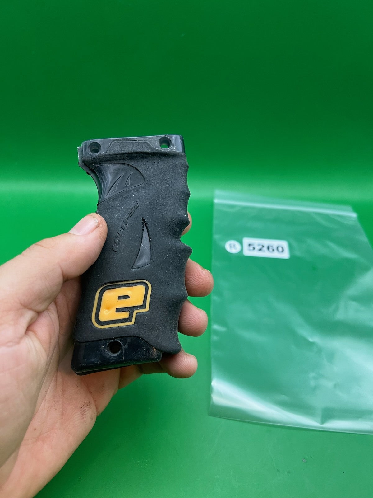 OG Planet Eclipse Autococker Eblade Grips - used paintball grip panel - black/gold