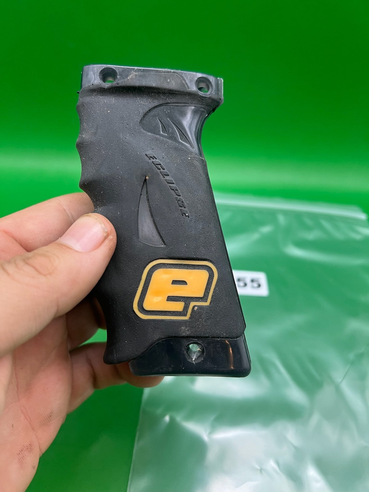 OG Planet Eclipse Autococker Eblade Grips - used paintball grip panel - black/orange