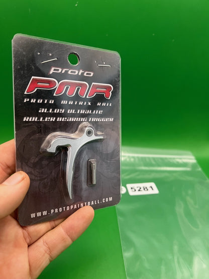 Proto PMR Ultralite Roller Bearing Trigger Silver - used paintball trigger - silver