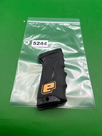 Planet Eclipse OG e-blade auto cocker Grips Black - used paintball grip panel - black/gold
