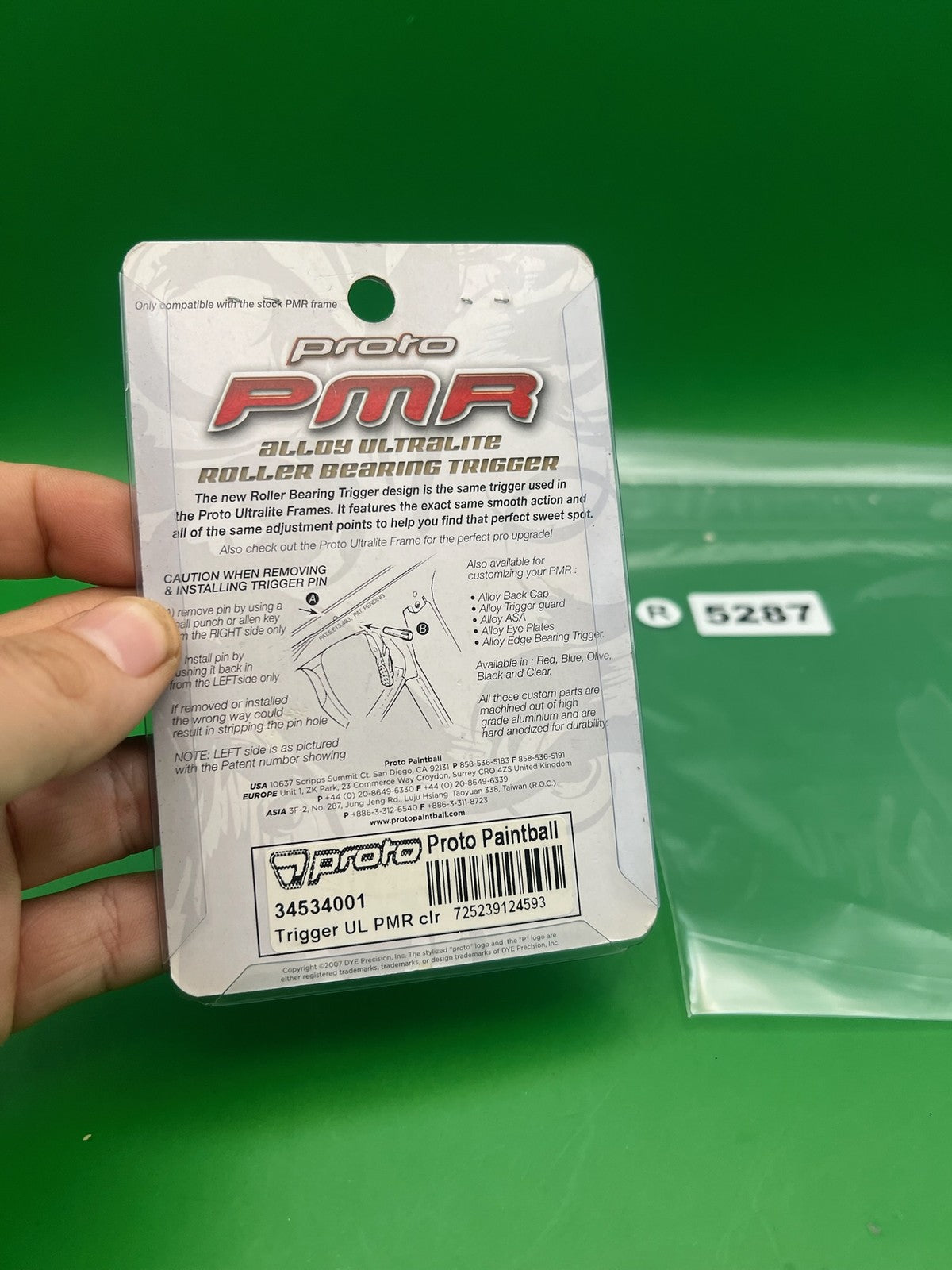 Proto PMR Alloy Ultralite Roller Bearing Trigger Silver - used paintball trigger - silver