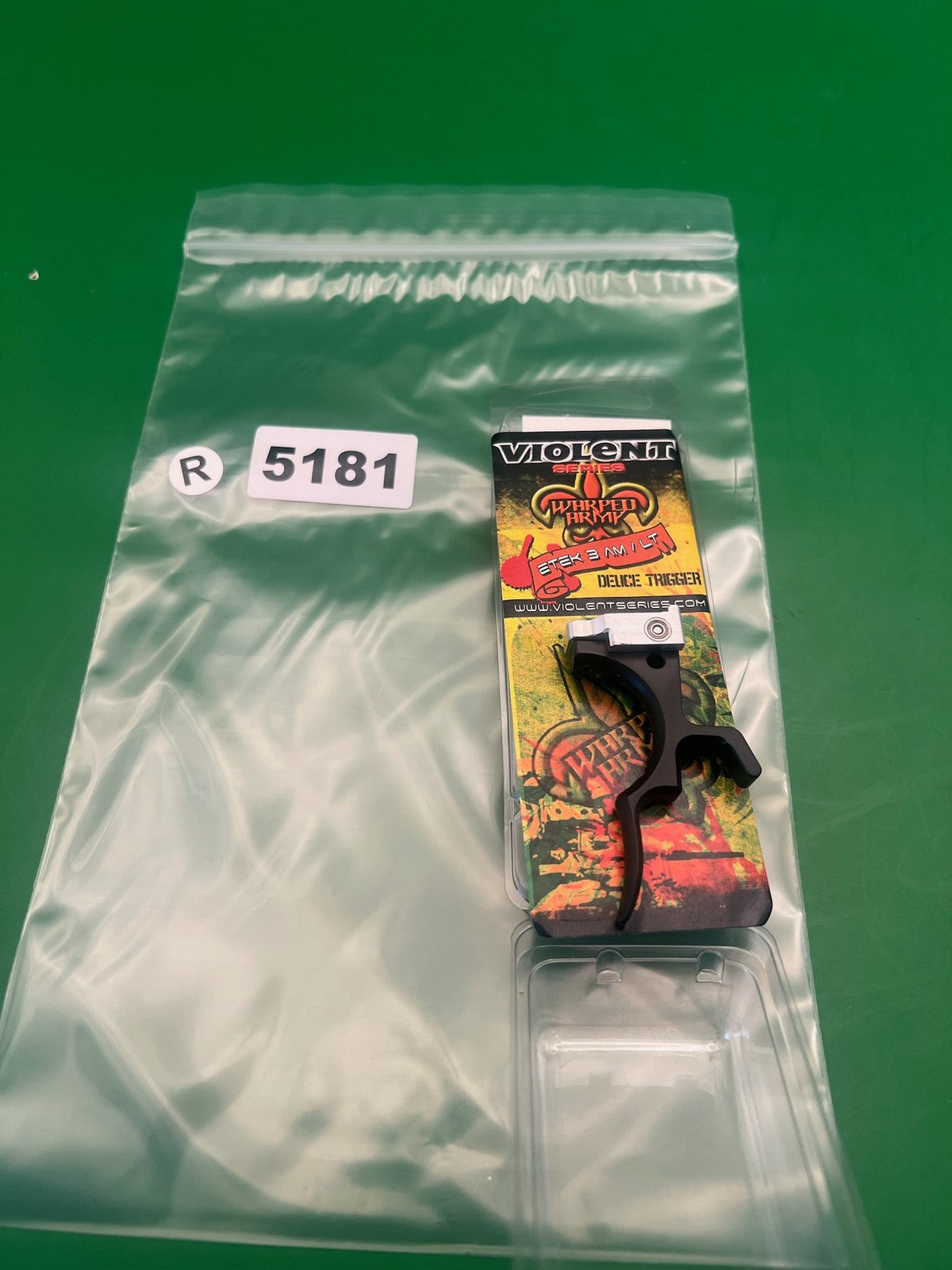 Violent Series Warped Army Etek 3 AM/LT Deuce Trigger Black - used paintball trigger - black/silver