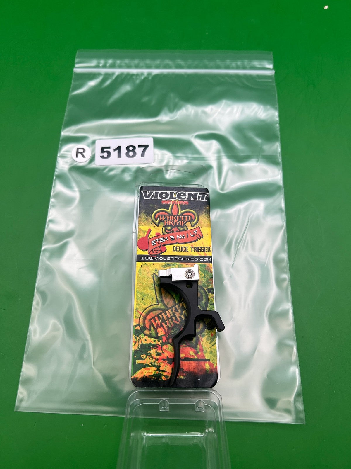 Violent Series Warped Army Etek 3 AM/LT Deuce Trigger Black - used paintball trigger - black/silver