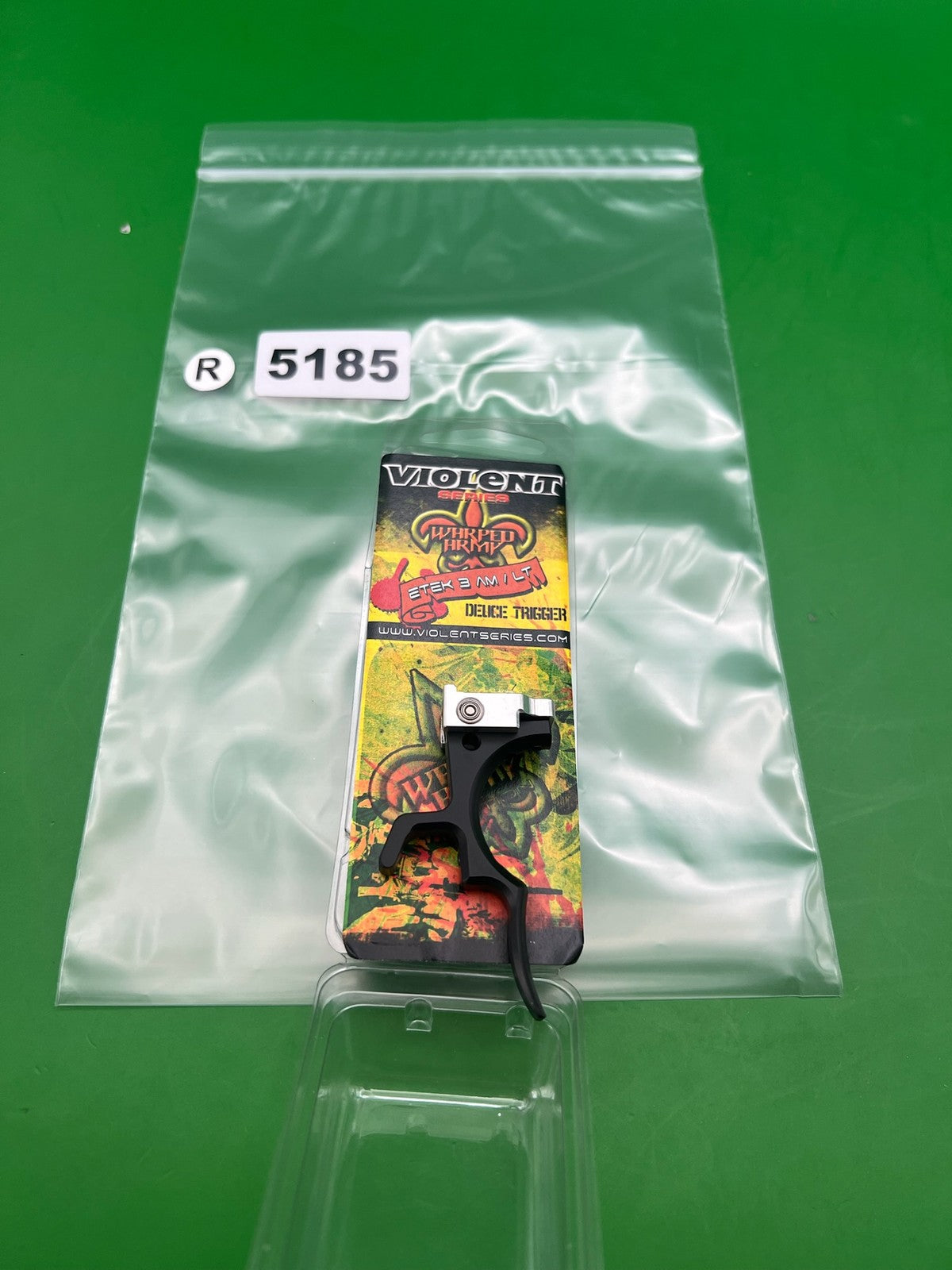 Violent Series Warped Army Etek 3 AM/LT Deuce Trigger Black - used paintball trigger - black/silver
