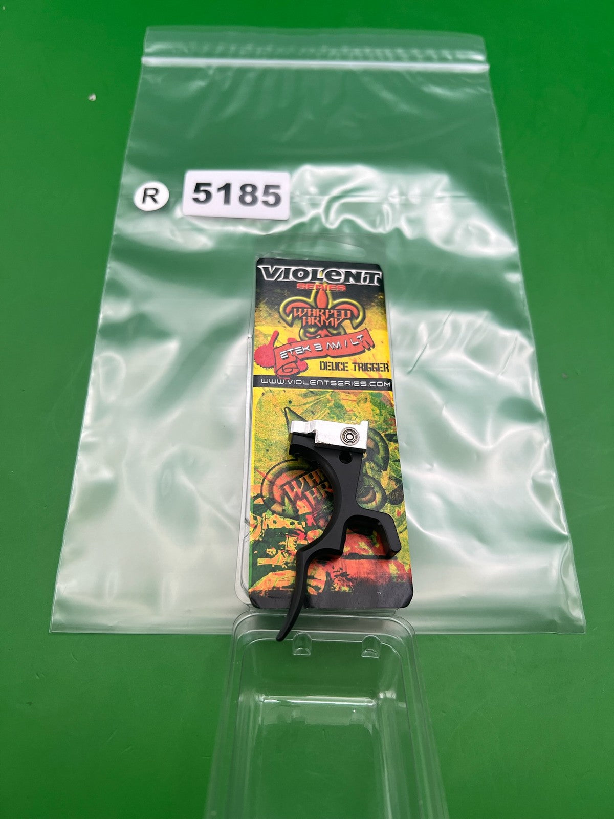 Violent Series Warped Army Etek 3 AM/LT Deuce Trigger Black - used paintball trigger - black/silver