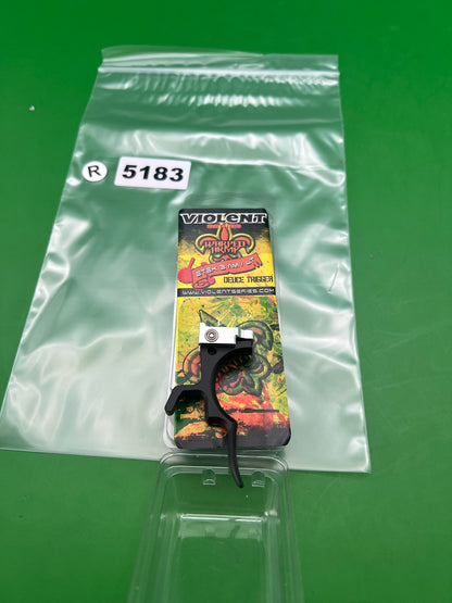 Violent Series Warped Army Etek 3 AM/LT Deuce Trigger Black - used paintball trigger - black/silver