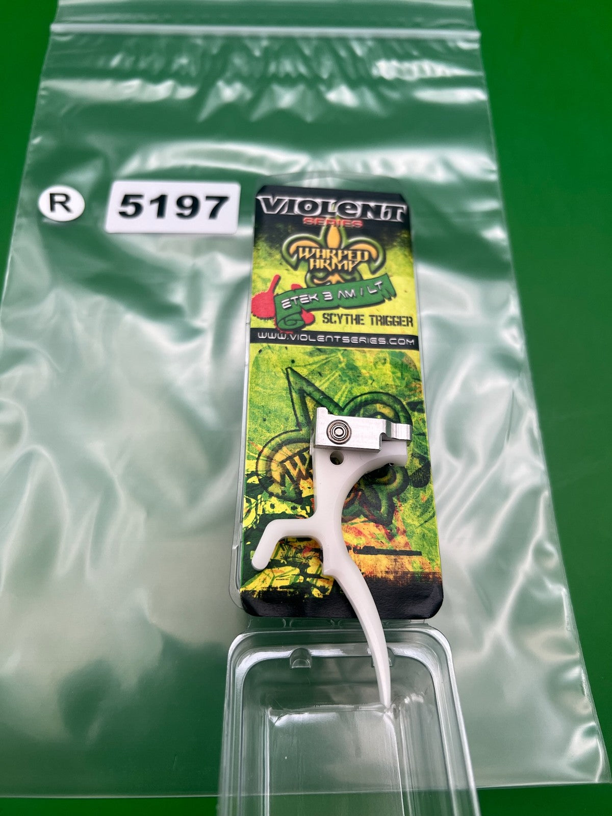 Violent Series ETEK 3AM/LT Scyther Trigger White - used paintball trigger - white