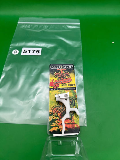 Violent Series Warped Army Etek 3 AM/LT Deuce Trigger White - used paintball trigger - white