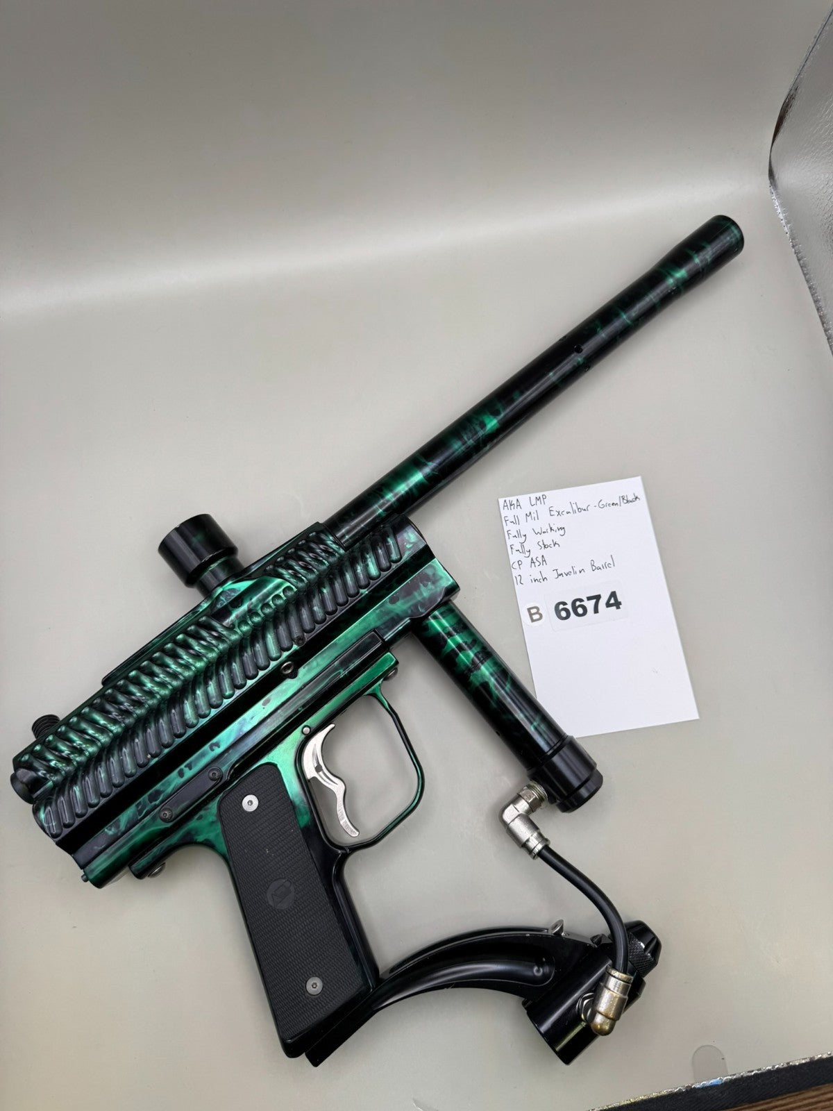 AKA LMP Full Mil Excalibur - Green/Black  - Paintball Marker Fully Working
