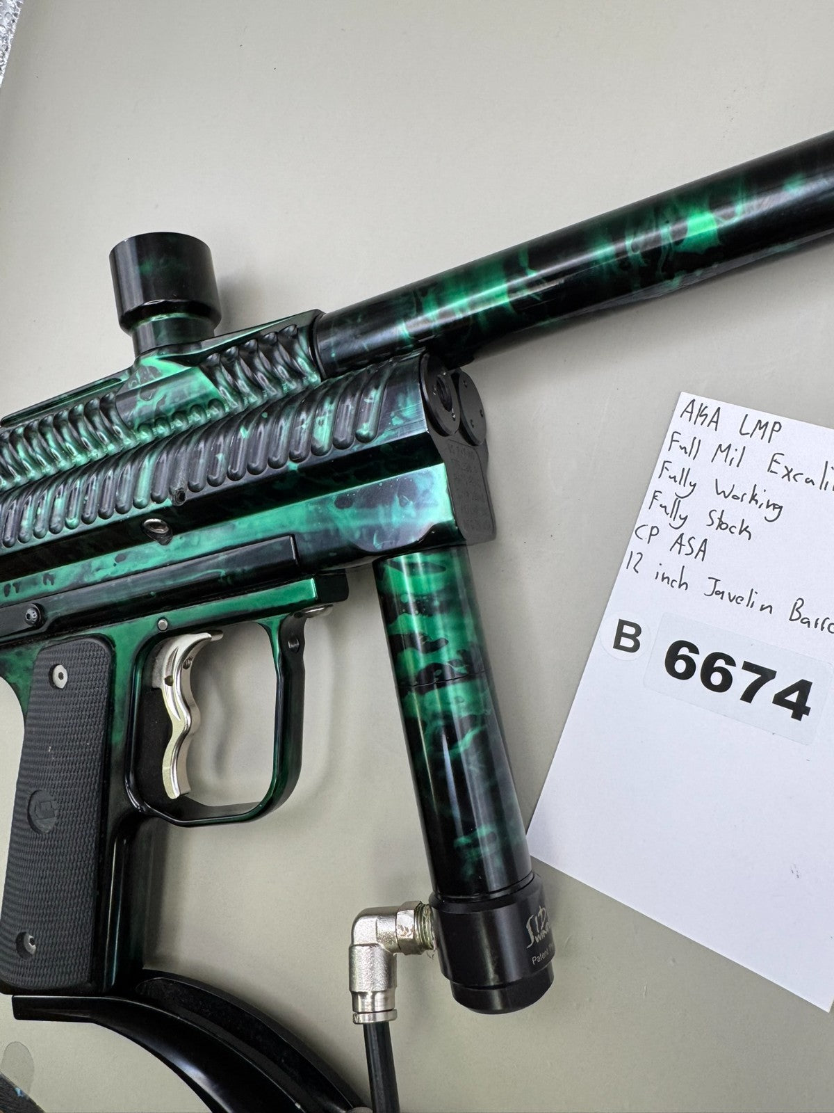 AKA LMP Full Mil Excalibur - Green/Black  - Paintball Marker Fully Working