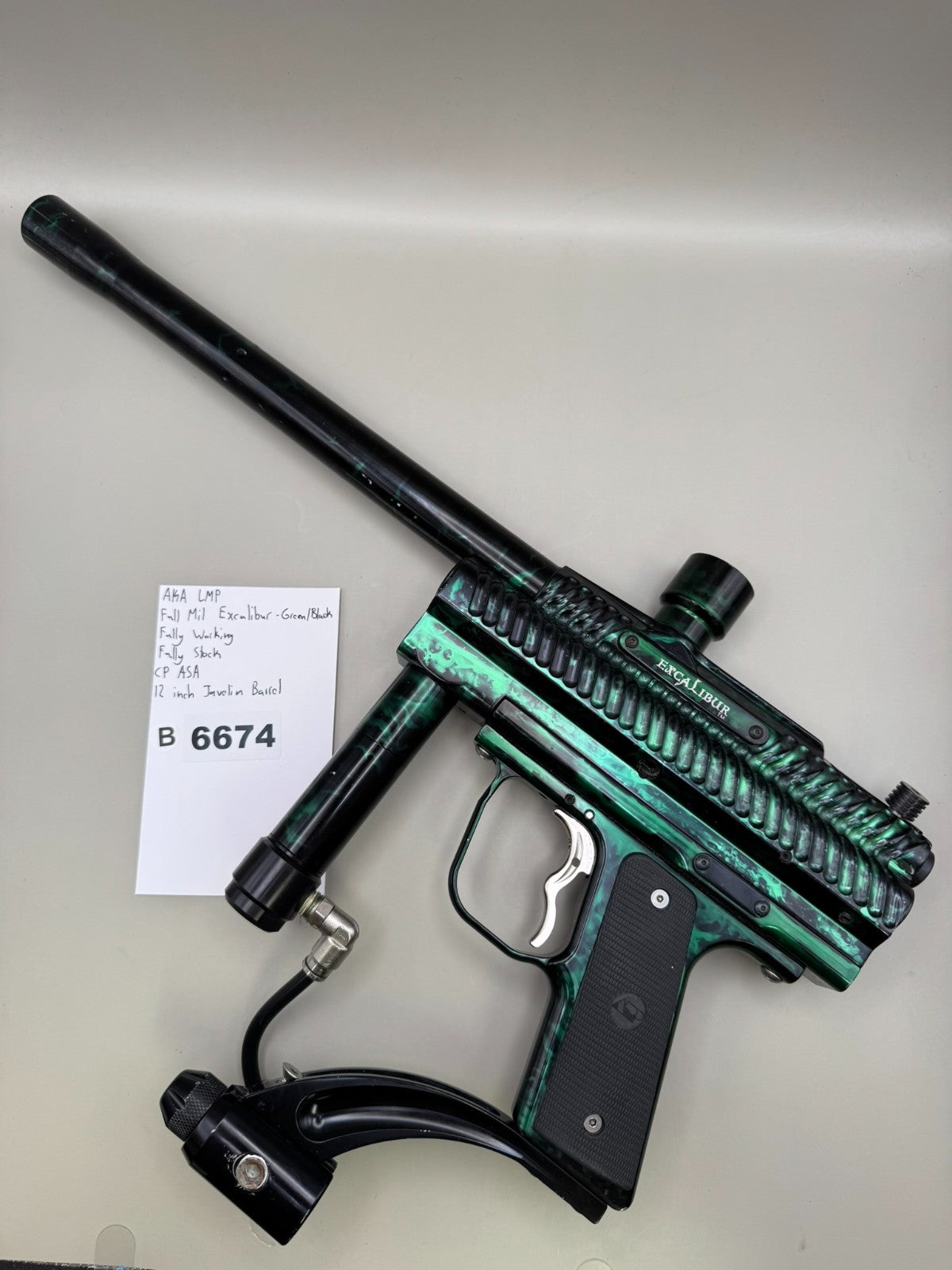 AKA LMP Full Mil Excalibur - Green/Black  - Paintball Marker Fully Working