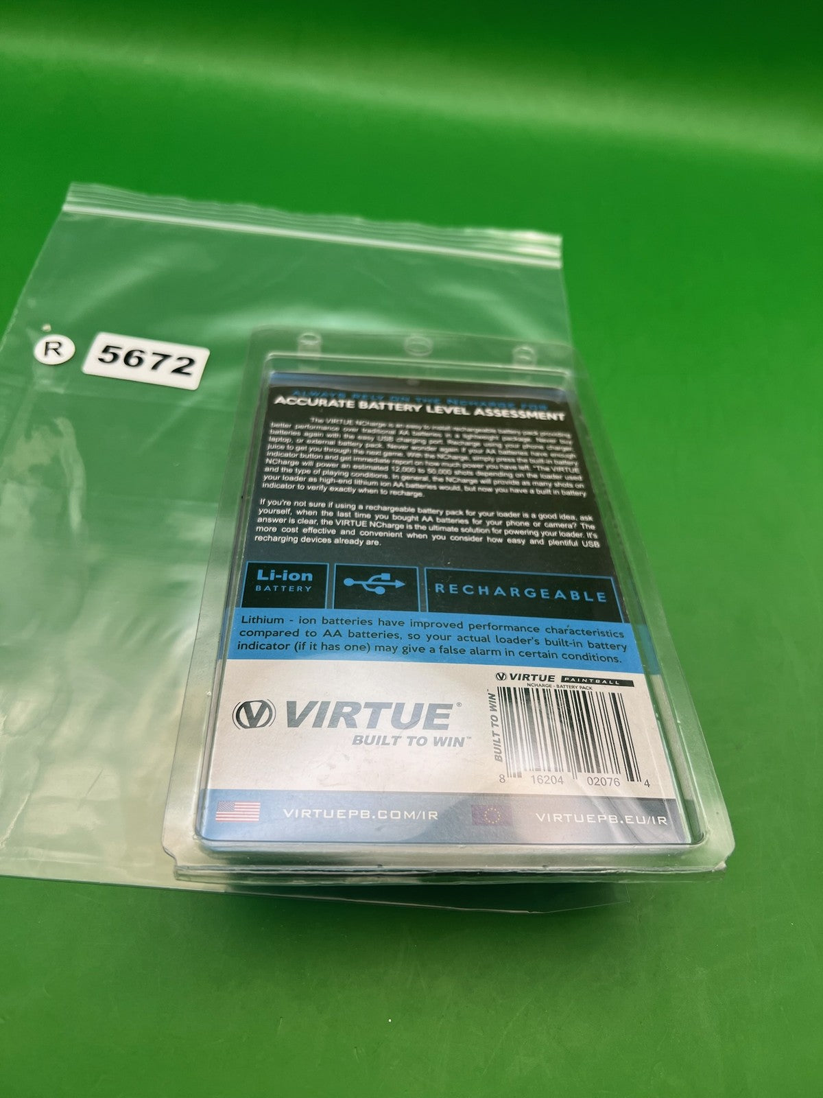 Virtue N-Charge Rechargeable Li-Ion Battery Pack Black