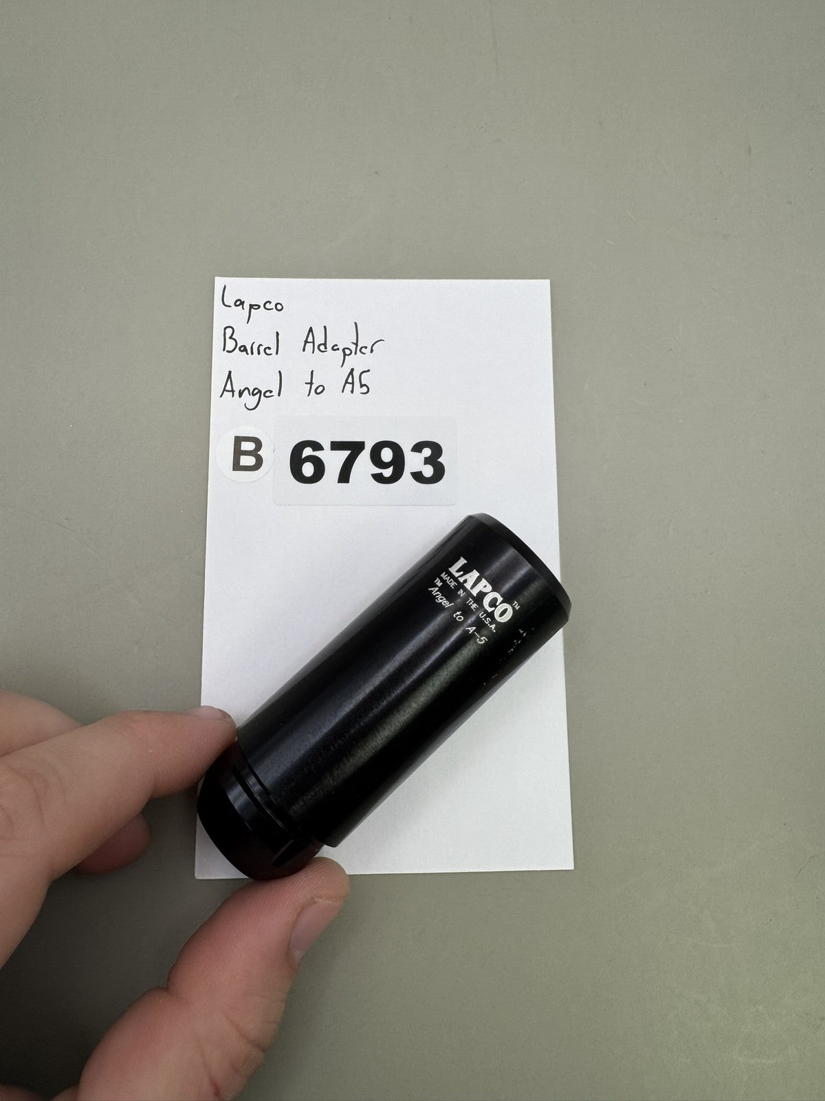 Lapco Barrel Adapter Angel to A5 Black