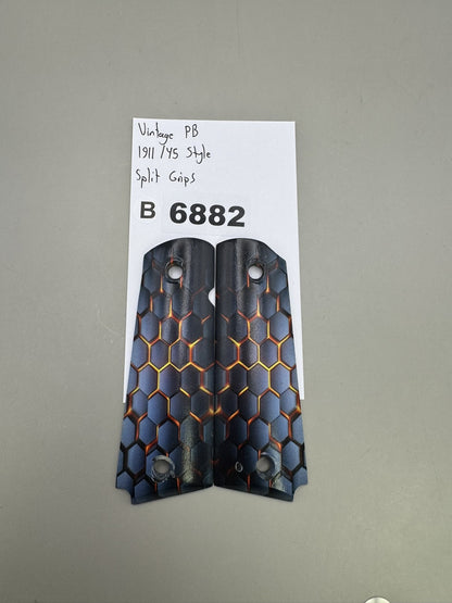 Vintage Paintball 1911/45 Style Split Grips Honeycomb Pattern