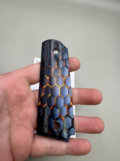 Vintage Paintball 1911/45 Style Split Grips Honeycomb Pattern