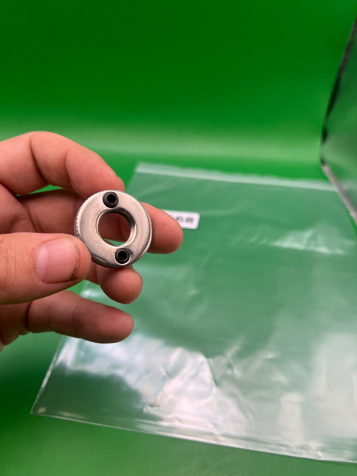 Taso Automag Tourney Lock - used paintball tourney lock / velocity adjuster lock ring - silver