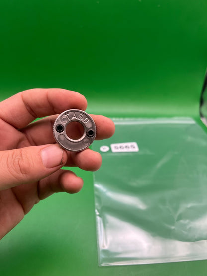 Taso Toruney Lock - used paintball barrel lock nut / tournament lock collar - silver / raw aluminum