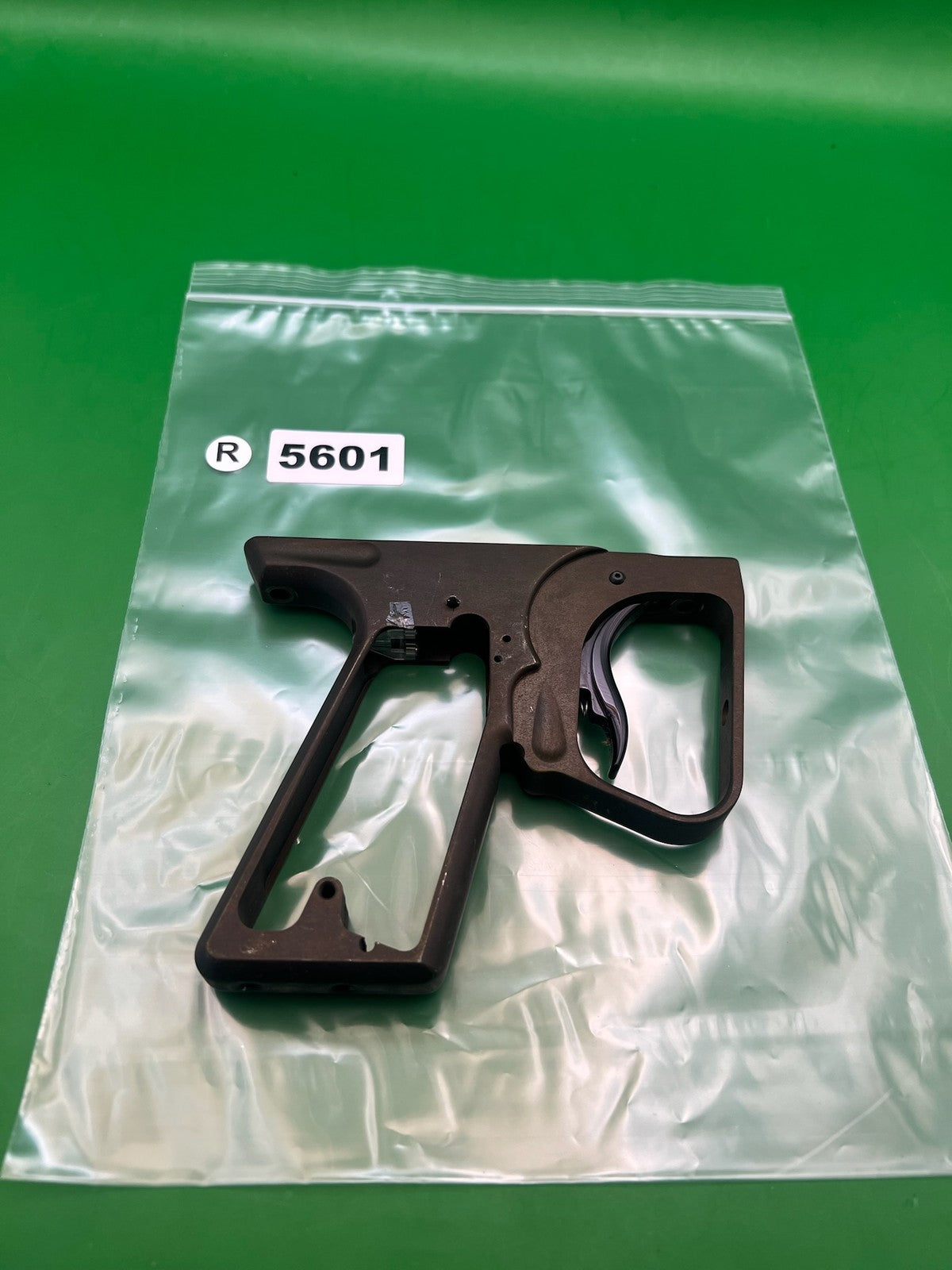 SFT Shocker Frame with Aftermarket Trigger - used paintball trigger frame - dark brown/bronze anno