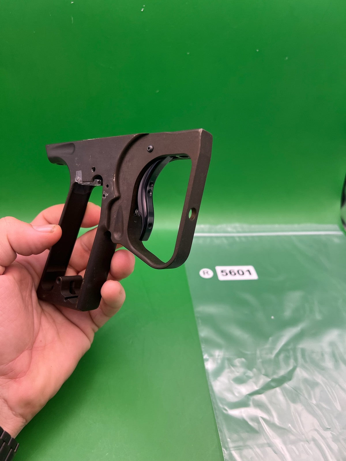 SFT Shocker Frame with Aftermarket Trigger - used paintball trigger frame - dark brown/bronze anno