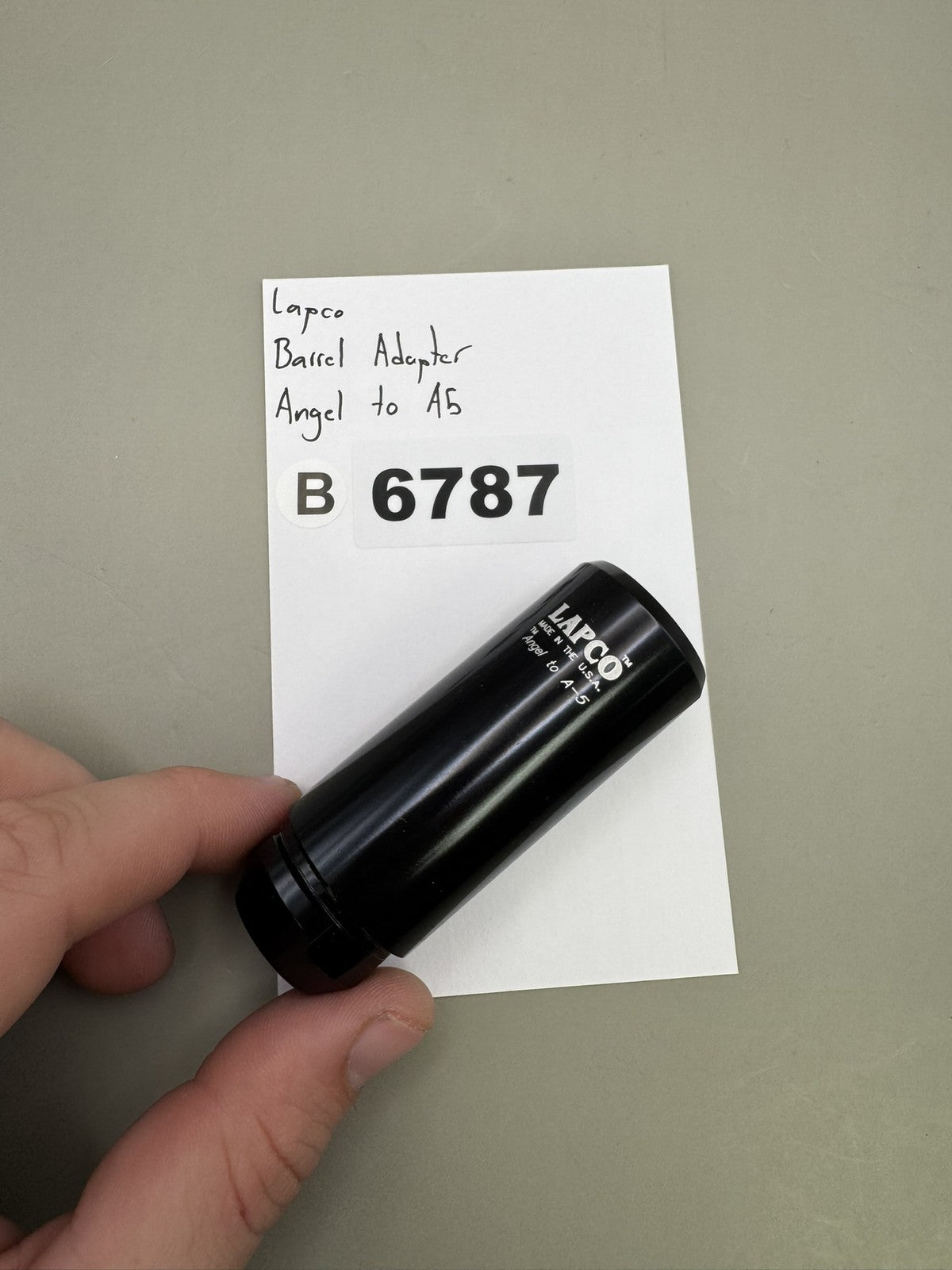 Lapco Barrel Adapter Angel to A5 Black