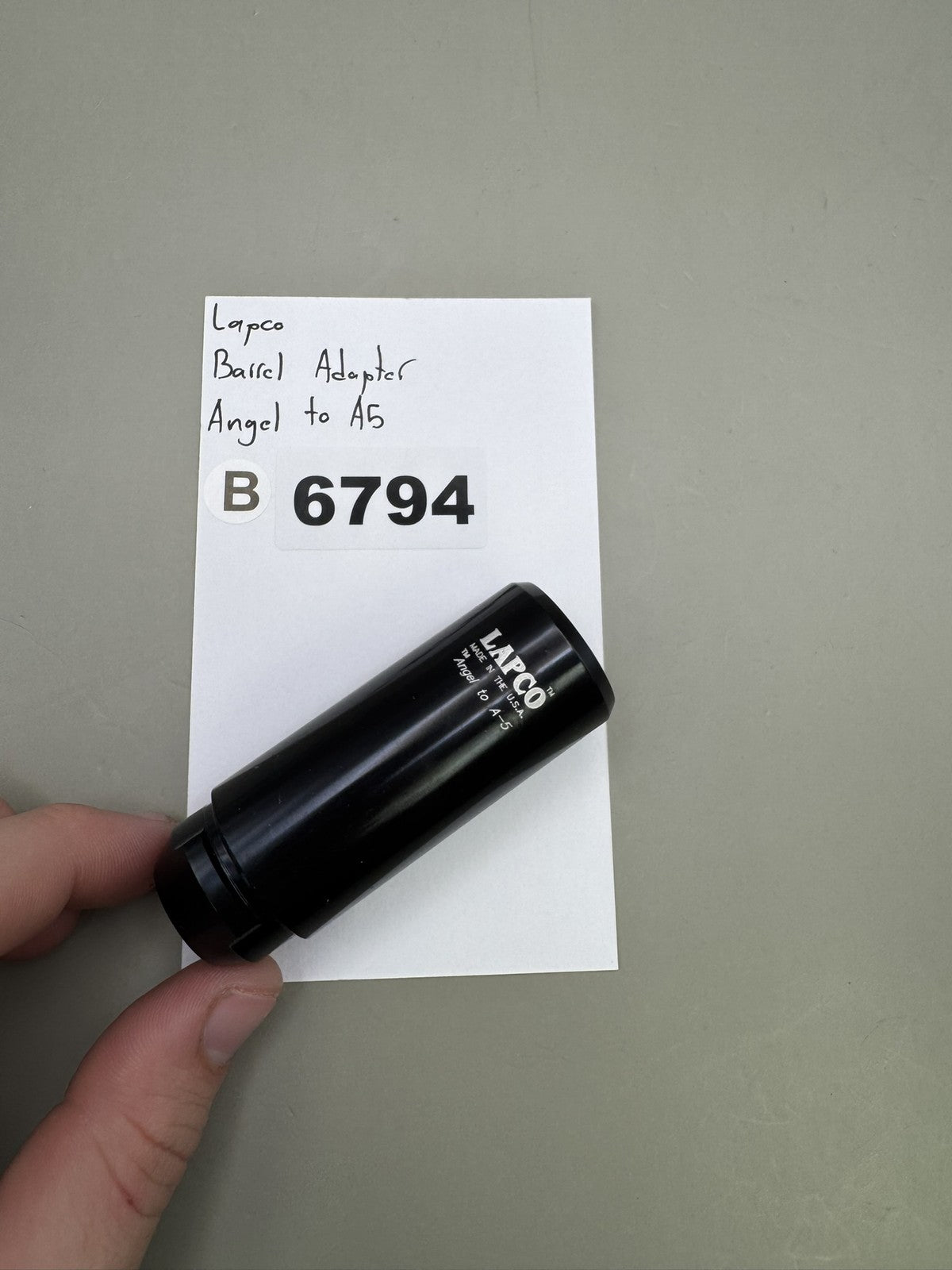 Lapco Barrel Adapter Angel to A5 Black